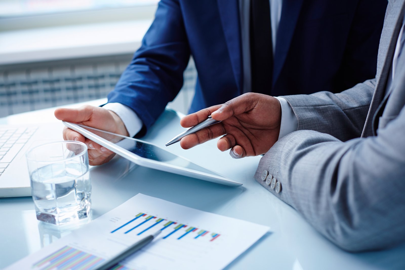 Small business owner meeting a lender